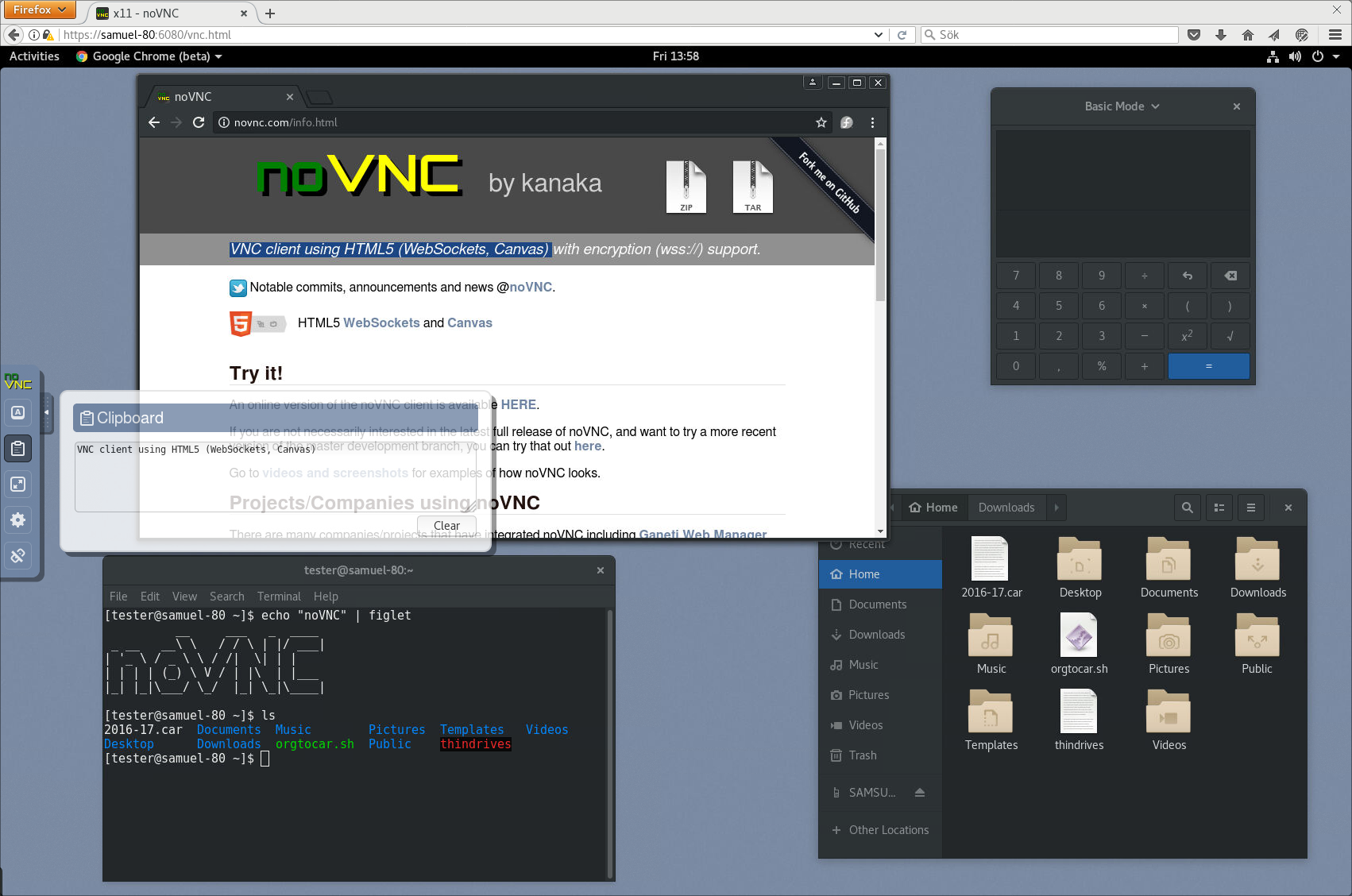 Linux support. Web VNC клиент. NOVNC. NOVNC UI. NOVNC Server show wrong Color.