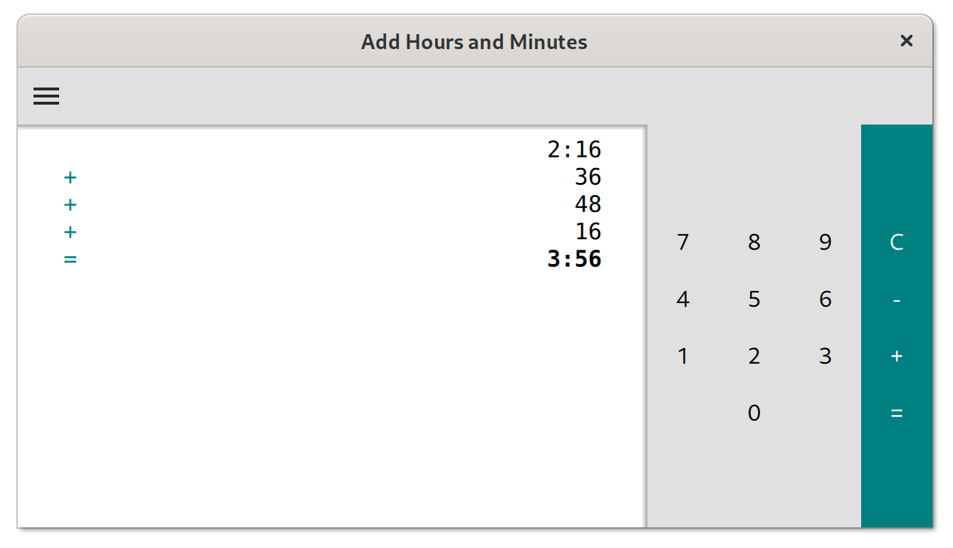 Add Hours and Minutes - Simple calculator for adding hours and minutes