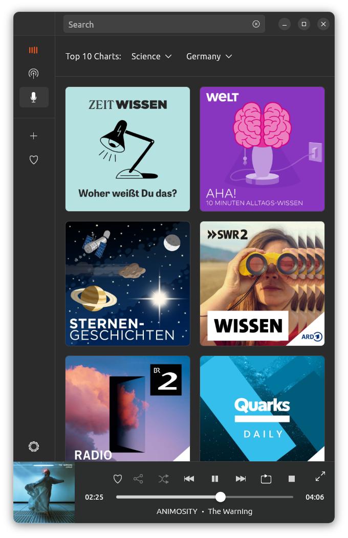 Install musicpod on linux snap store