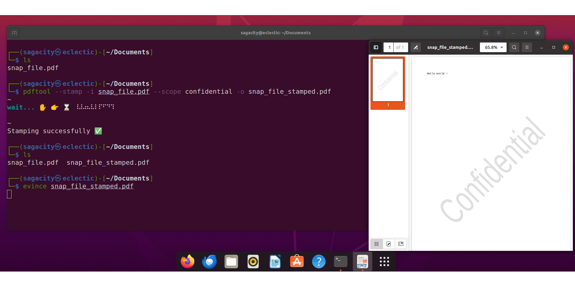 Install pdftool on linux snap store