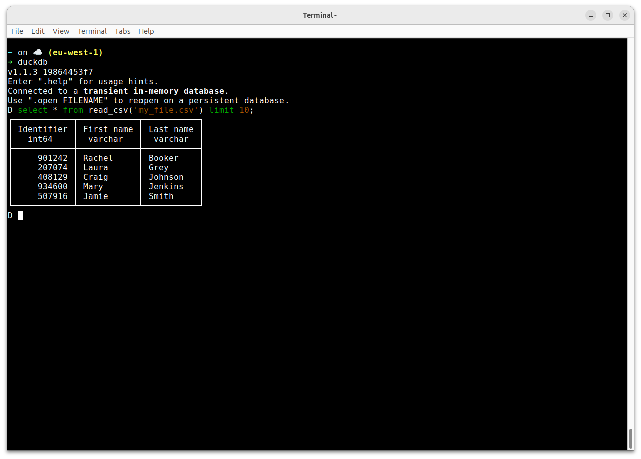 Install duckdb cli on linux snap store